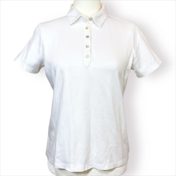 L.L. Bean Pima Cotton Polo Shirt with Mother of Pearl Buttons - Picture 1 of 7